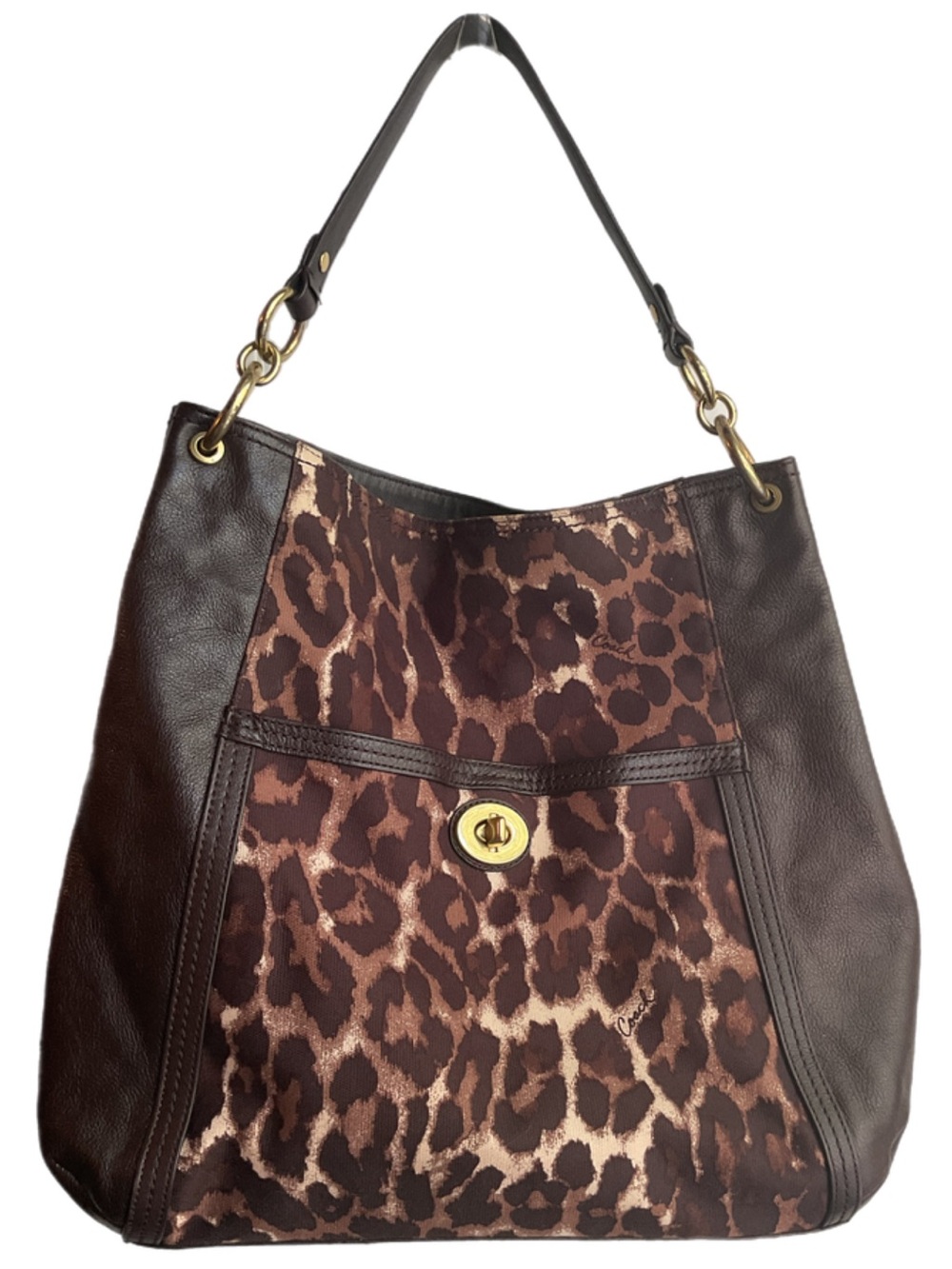 COACH Park Chain Ocelot Leopard Print & Leather w/ Goldtone Hardware 2013